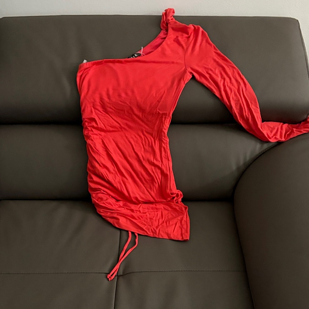 Elegant One Shoulder Red Dress